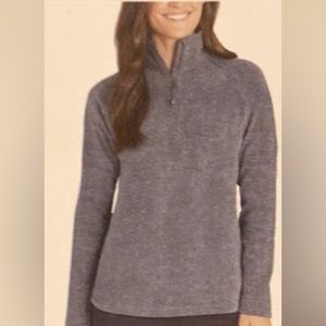 Eddie Bauer charcoal gray  fleece 1/4 zip up size L
